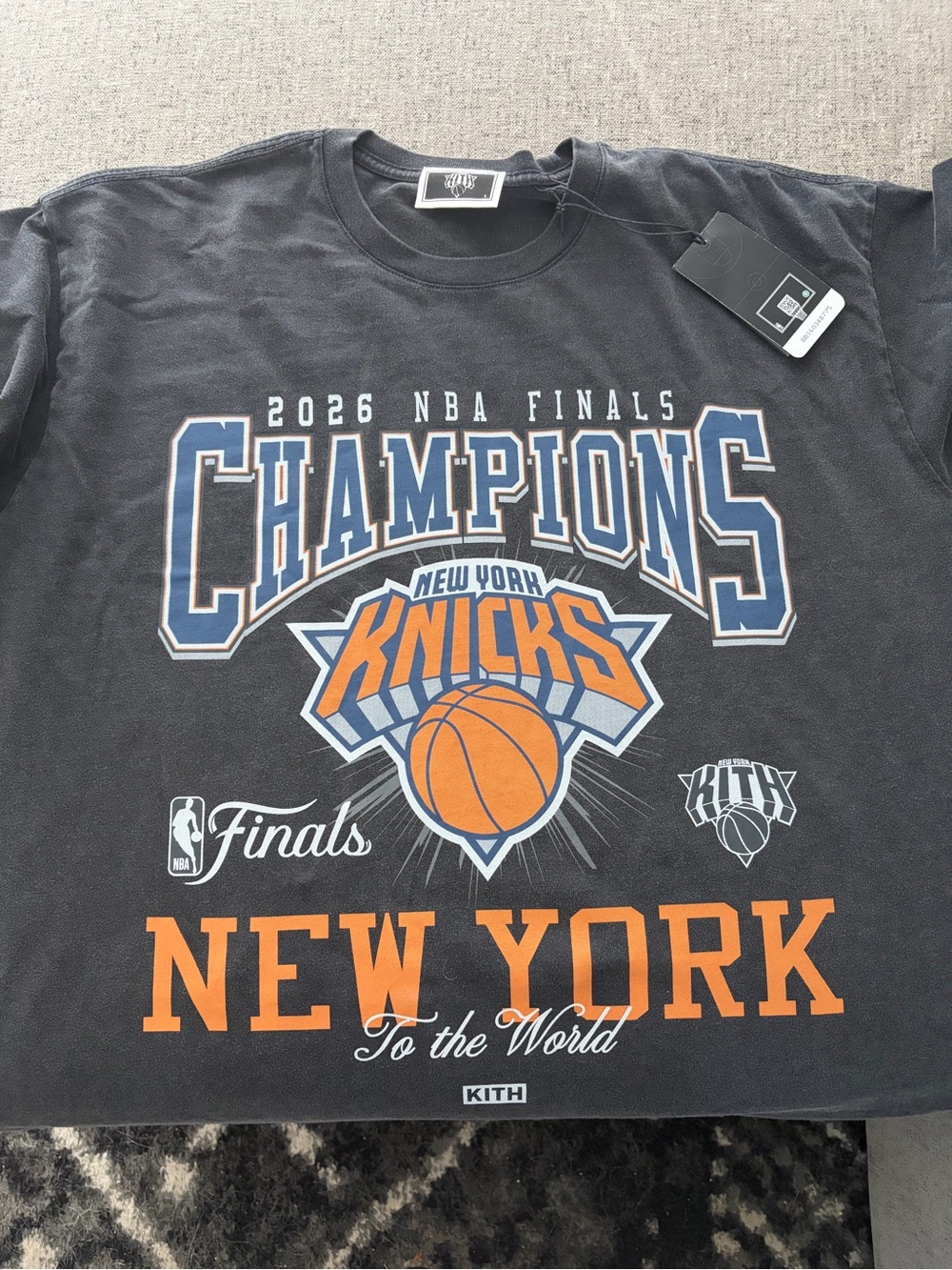 KITH New York Knicks 2026 NBA Finals Champions Black T-Shirt- Custom made